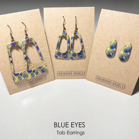 BLUE EYES - Tab Cardboard Baubles Earrings