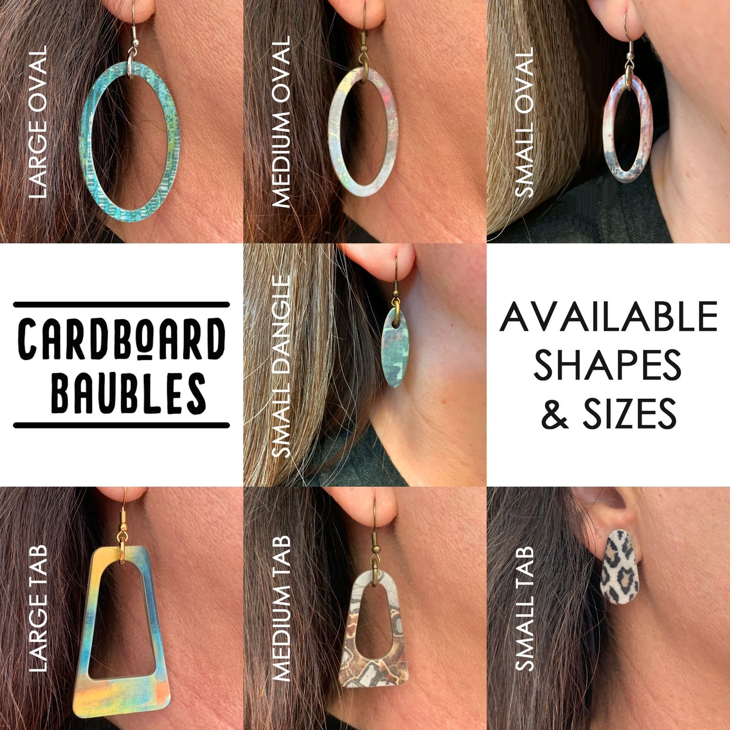 LIFE IS A HIGHWAY - Oval Cardboard Baubles Earrings