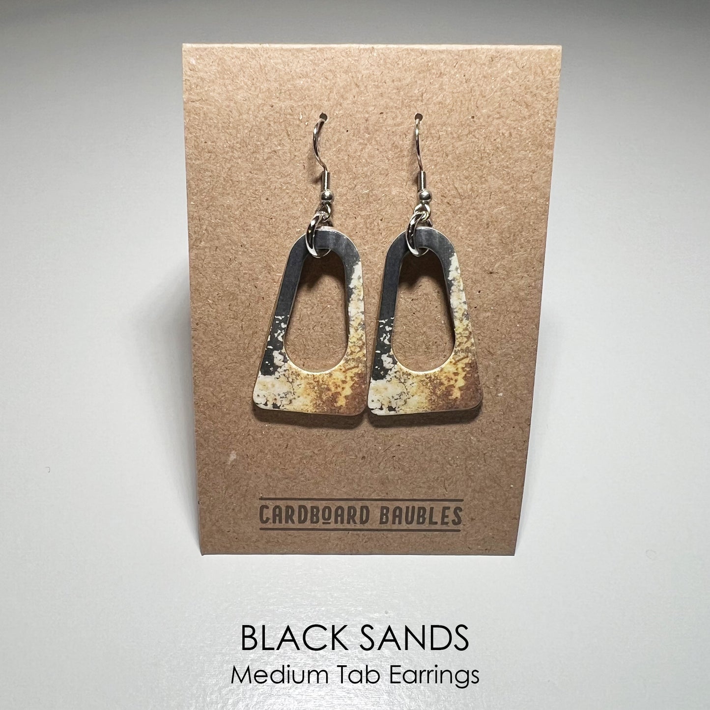 BLACK SANDS - Tab Cardboard Baubles Earrings