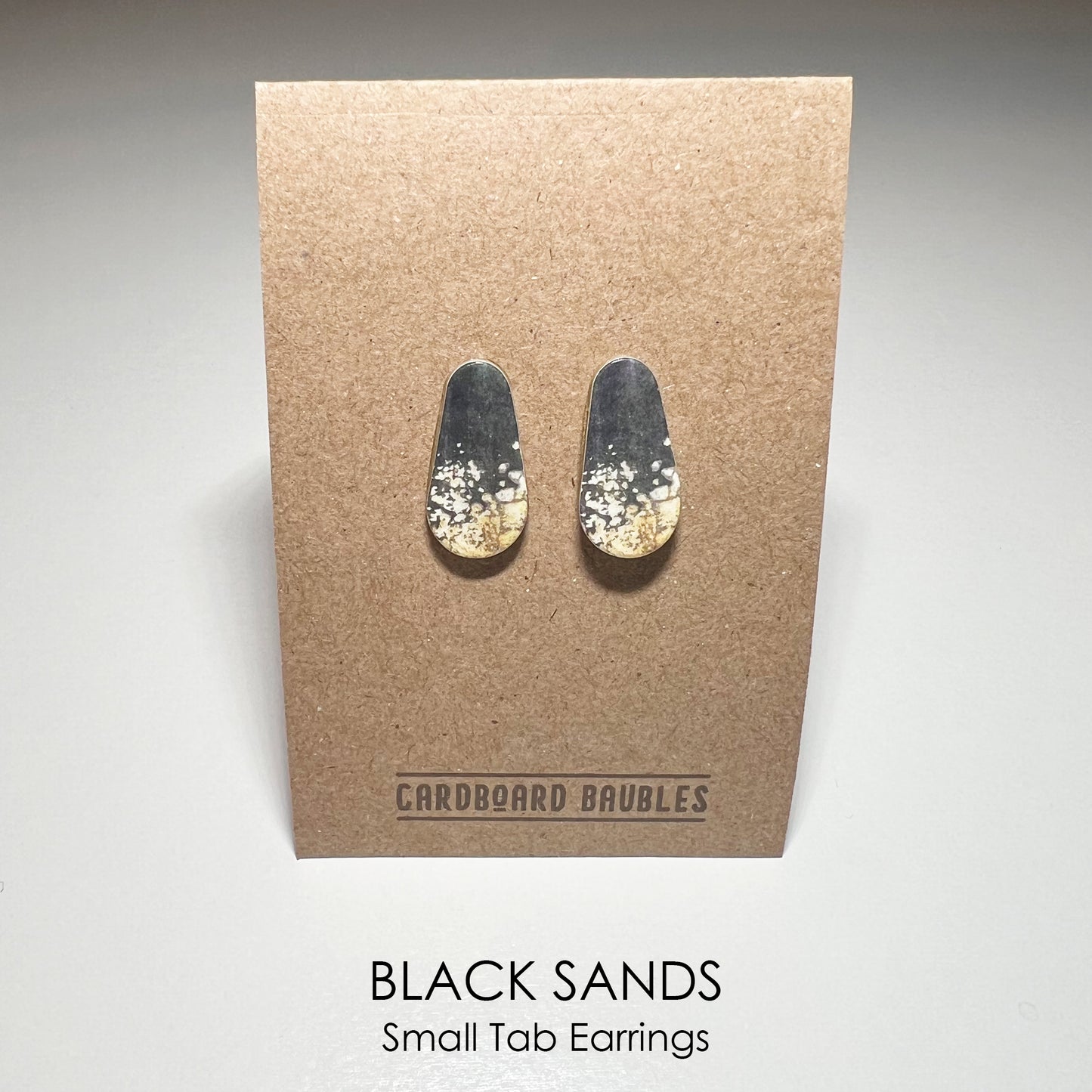 BLACK SANDS - Tab Cardboard Baubles Earrings