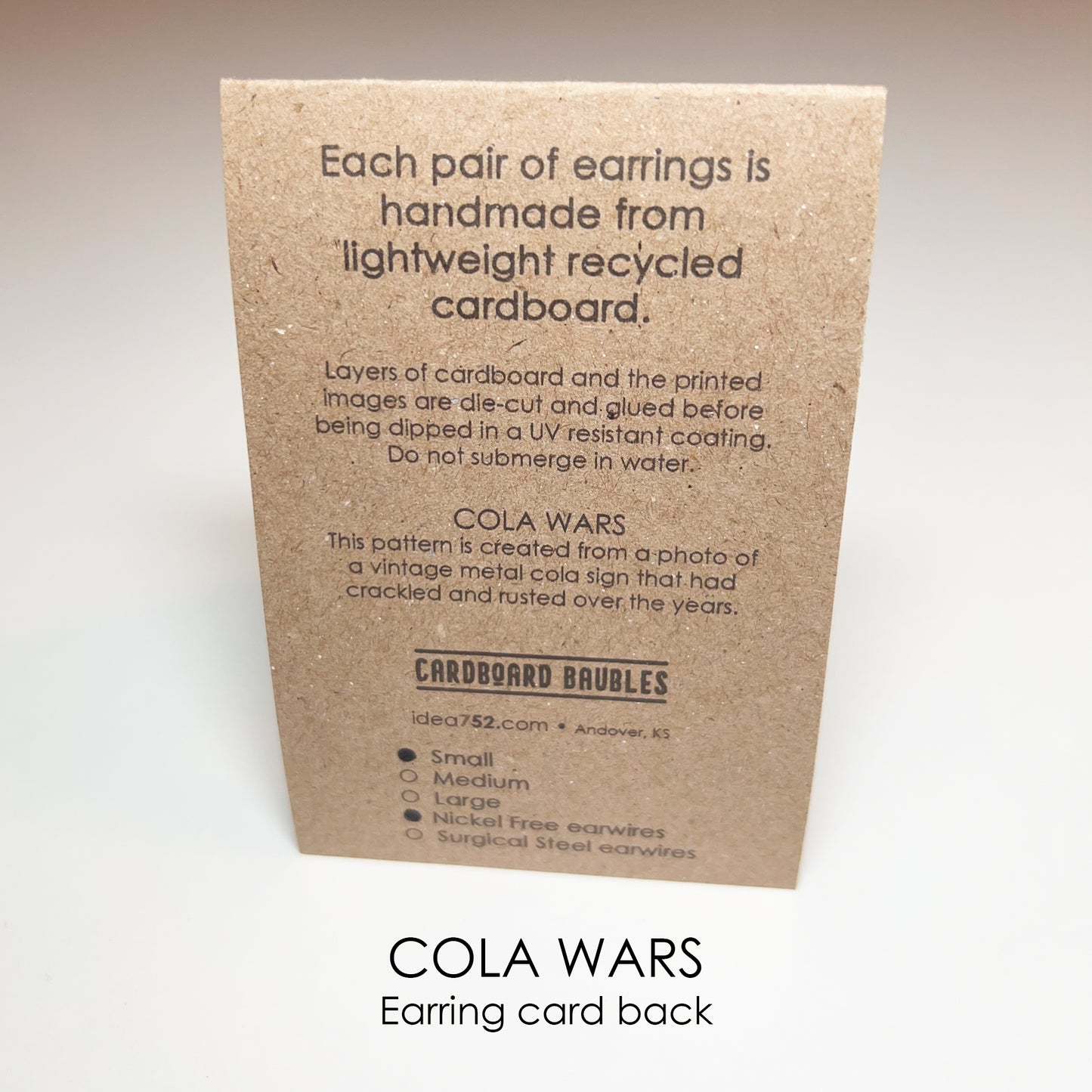 COLA WARS - Tab Cardboard Baubles Earrings