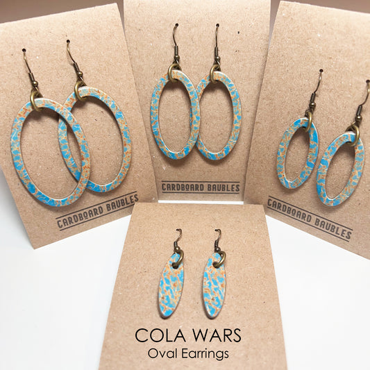 COLA WARS - Oval Cardboard Baubles Earrings