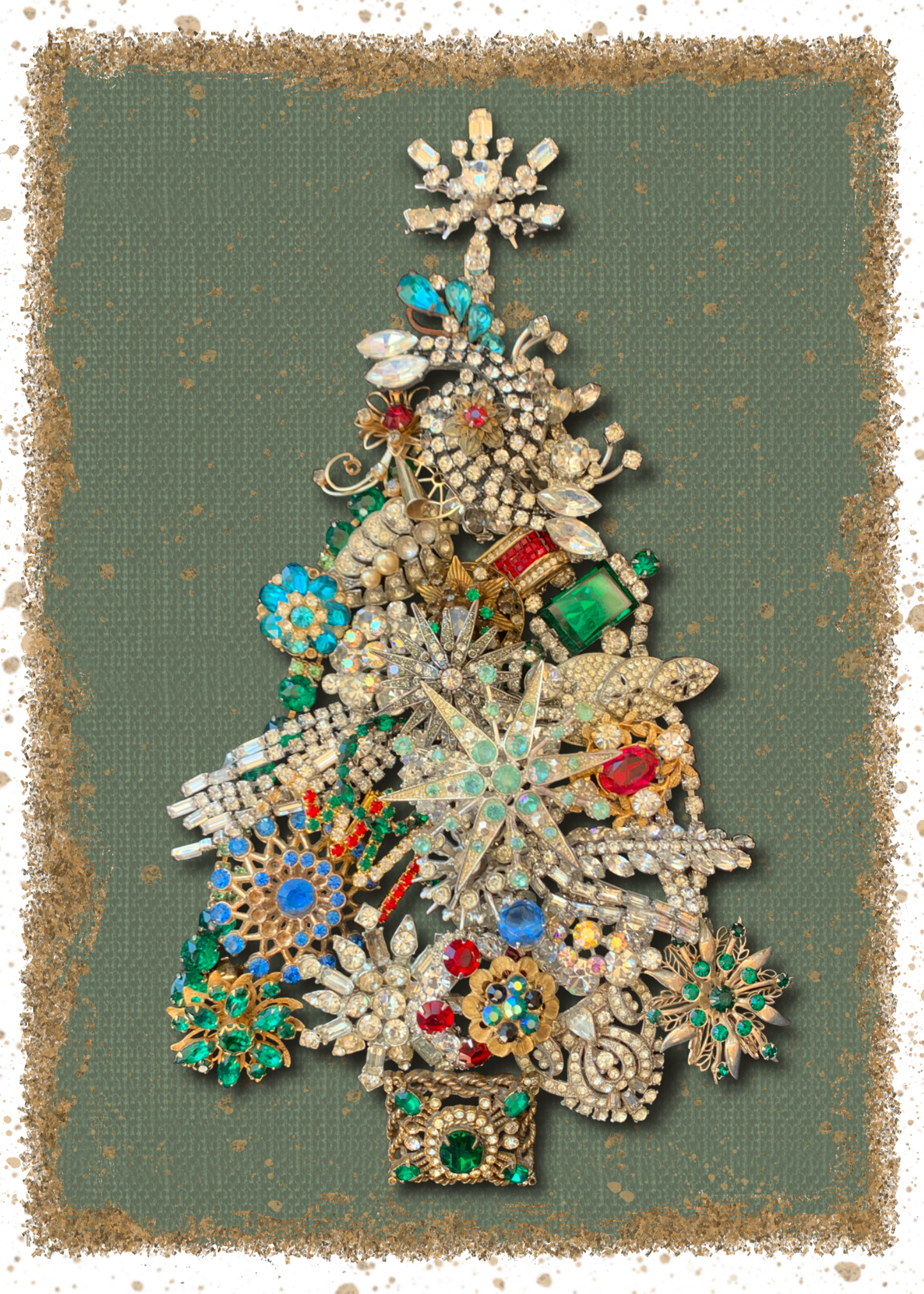 Digital Download - 5x7 art card - Christmas Bling