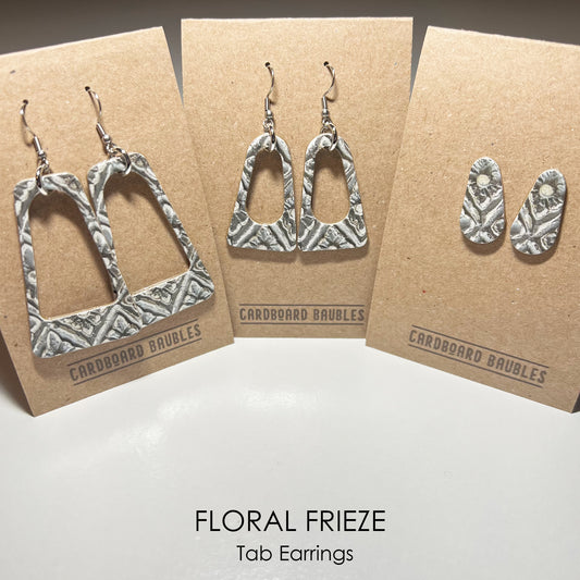 FLORAL FRIEZE - Tab Cardboard Baubles Earrings