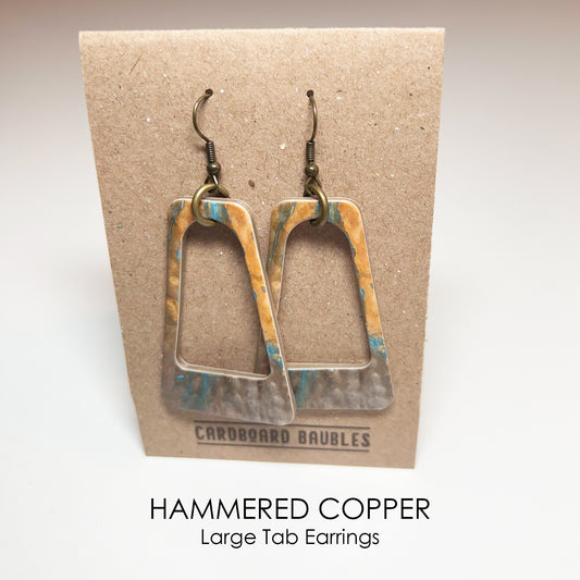 HAMMERED COPPER - Tab Cardboard Baubles Earrings