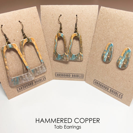 HAMMERED COPPER - Tab Cardboard Baubles Earrings