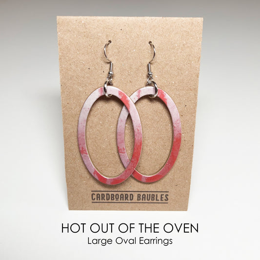 HOT OUT OF THE OVEN - Oval Cardboard Baubles Earrings