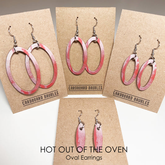 HOT OUT OF THE OVEN - Oval Cardboard Baubles Earrings