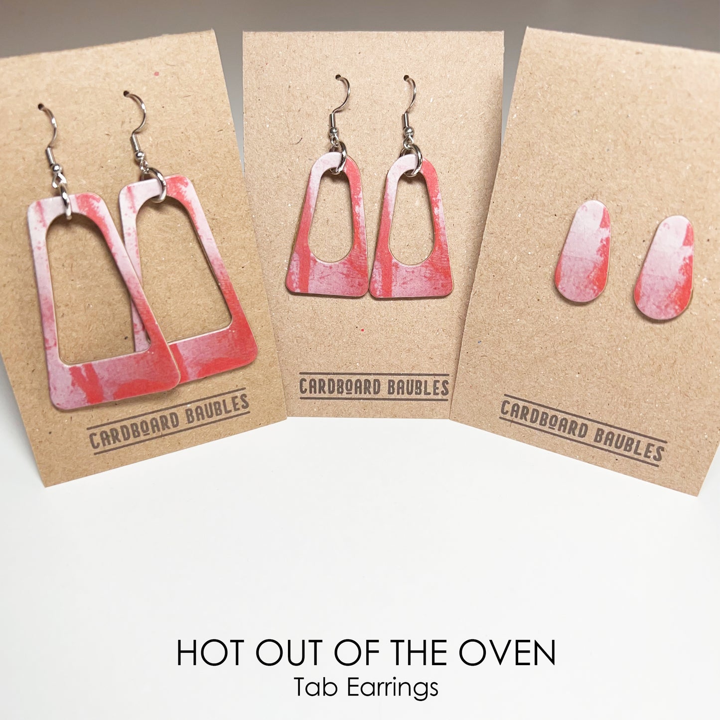 HOT OUT OF THE OVEN - Tab Cardboard Baubles Earrings