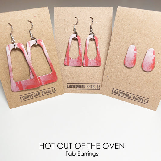 HOT OUT OF THE OVEN - Tab Cardboard Baubles Earrings