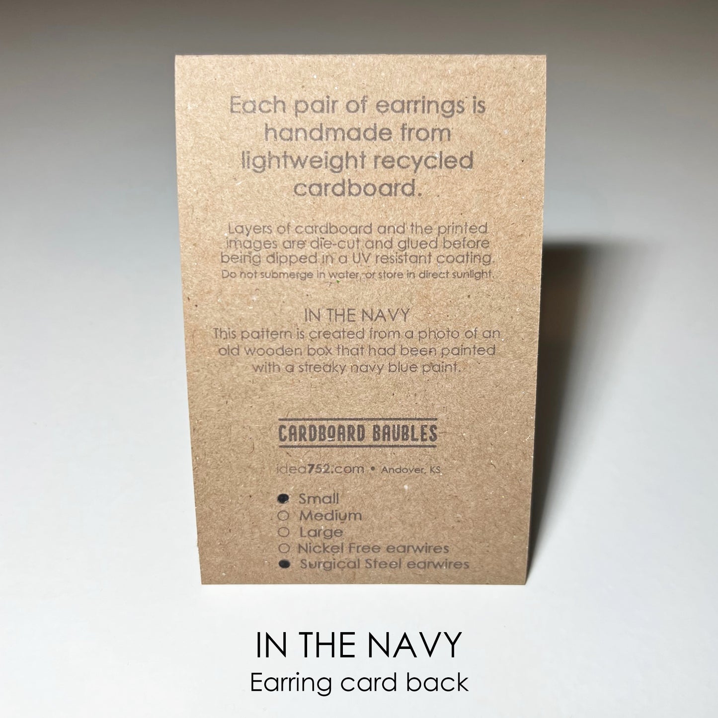 IN THE NAVY - Tab Cardboard Baubles Earrings