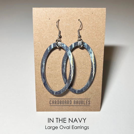 IN THE NAVY - Oval Cardboard Baubles Earrings