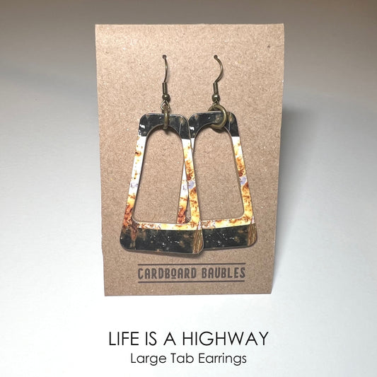 LIFE IS A HIGHWAY - Tab Cardboard Baubles Earrings