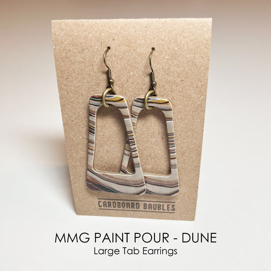 MMG PAINT POUR - DUNE - Tab Cardboard Baubles Earrings