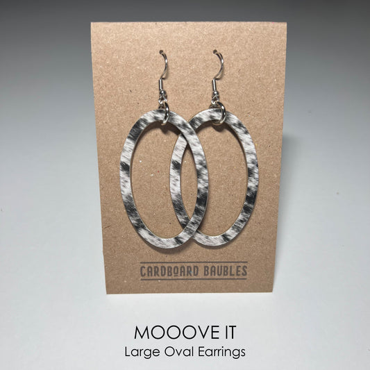 MOOOVE IT - Oval Cardboard Baubles Earrings