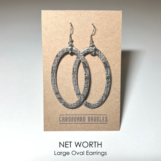 NET WORTH - Oval Cardboard Baubles Earrings