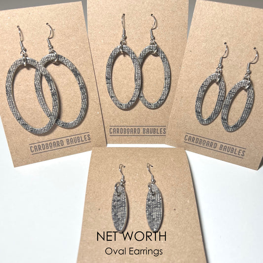 NET WORTH - Oval Cardboard Baubles Earrings