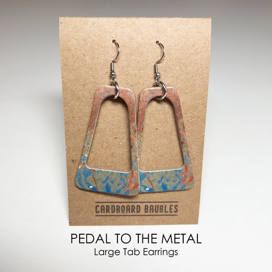 PEDAL TO THE METAL - Tab Cardboard Baubles Earrings