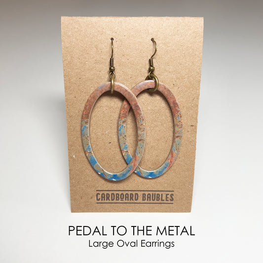 PEDAL TO THE METAL - Oval Cardboard Baubles Earrings