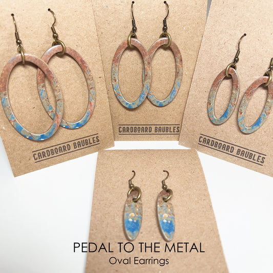 PEDAL TO THE METAL - Oval Cardboard Baubles Earrings