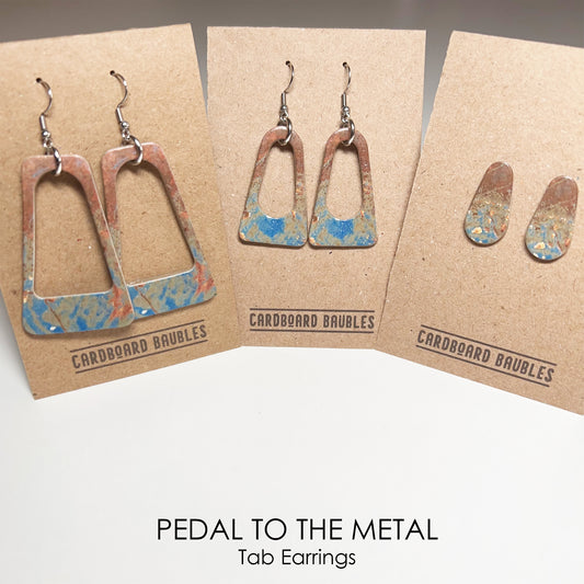 PEDAL TO THE METAL - Tab Cardboard Baubles Earrings