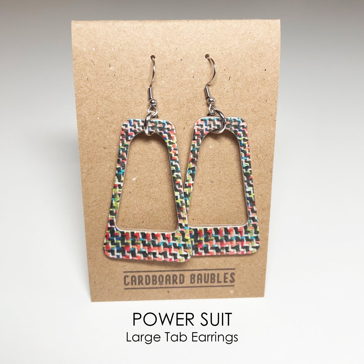 POWER SUIT- Tab Cardboard Baubles Earrings