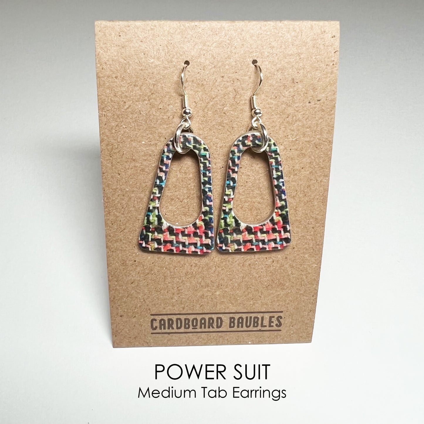 POWER SUIT- Tab Cardboard Baubles Earrings