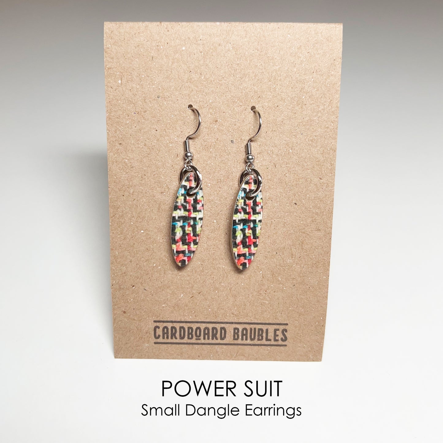 POWER SUIT - Oval Cardboard Baubles Earrings