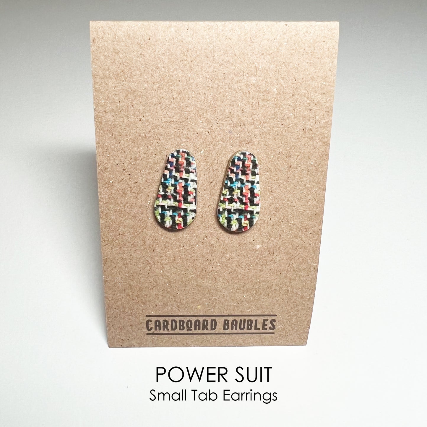 POWER SUIT- Tab Cardboard Baubles Earrings