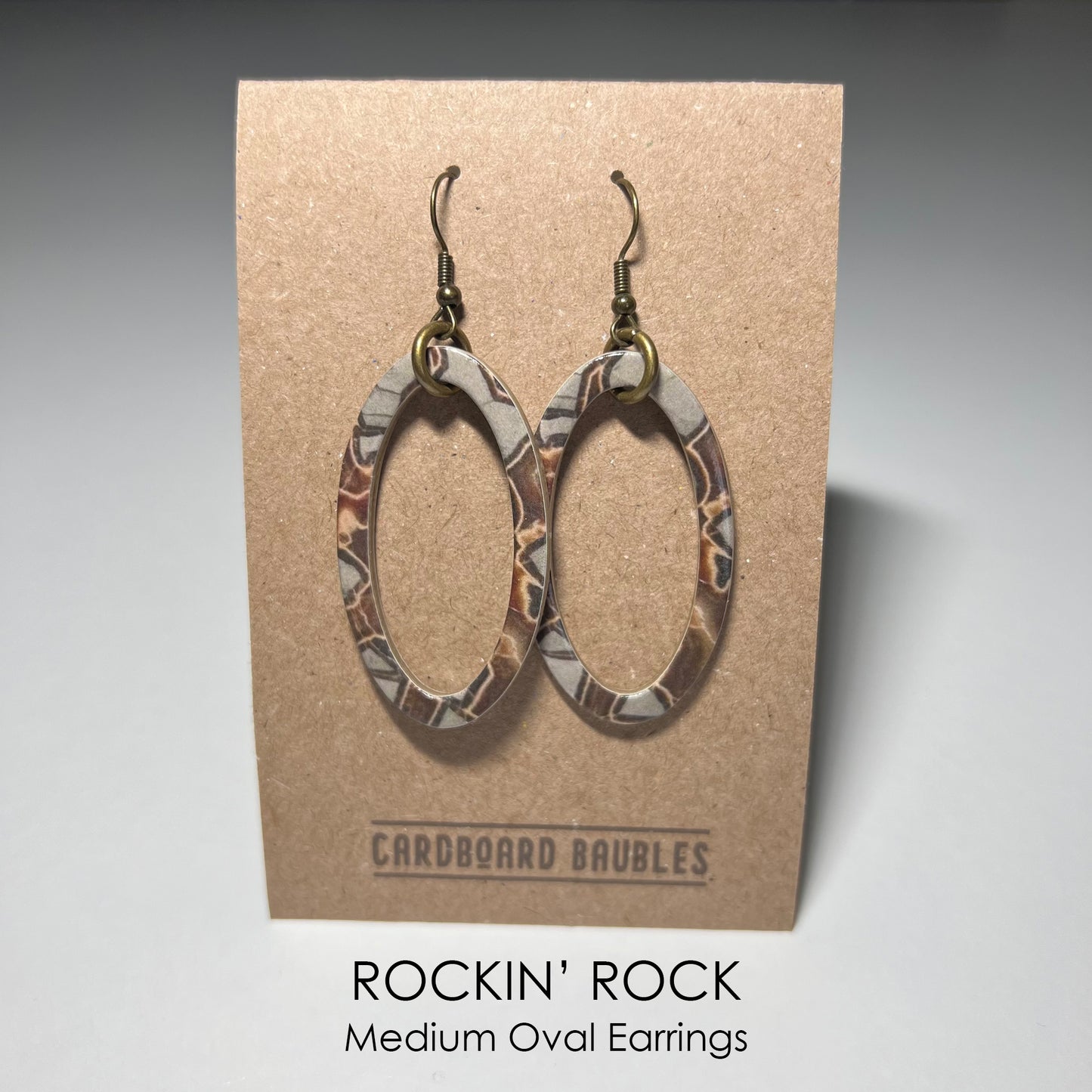 ROCKIN' ROCK - Oval Cardboard Baubles Earrings