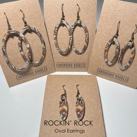 ROCKIN' ROCK - Oval Cardboard Baubles Earrings