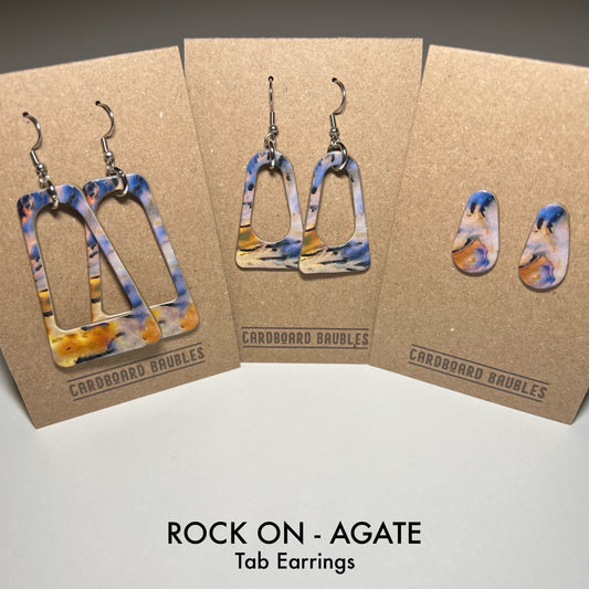 ROCK ON - AGATE - Tab Cardboard Baubles Earrings