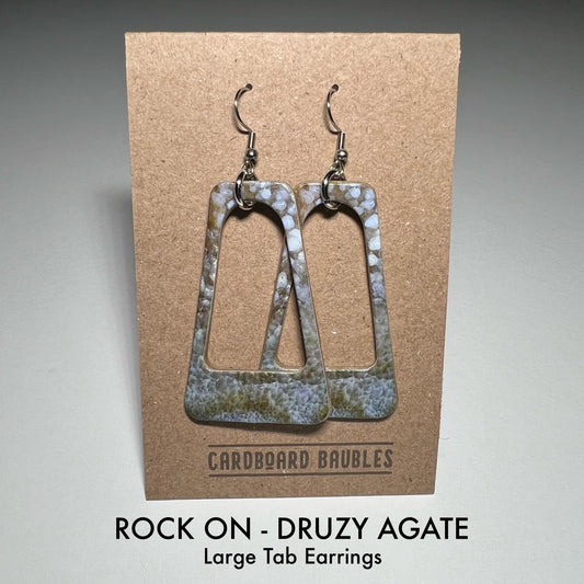 ROCK ON - DRUZY AGATE - Tab Cardboard Baubles Earrings