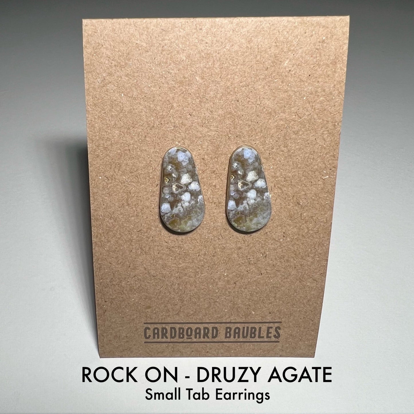 ROCK ON - DRUZY AGATE - Tab Cardboard Baubles Earrings