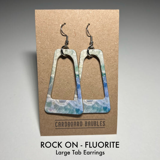 ROCK ON - FLUORITE - Tab Cardboard Baubles Earrings