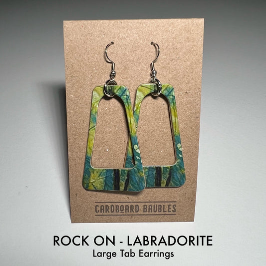 ROCK ON - LABRODITE - Tab Cardboard Baubles Earrings