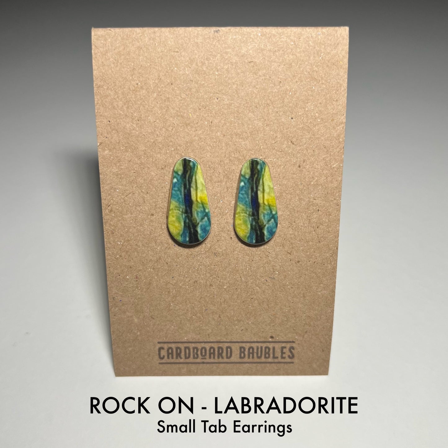 ROCK ON - LABRODITE - Tab Cardboard Baubles Earrings