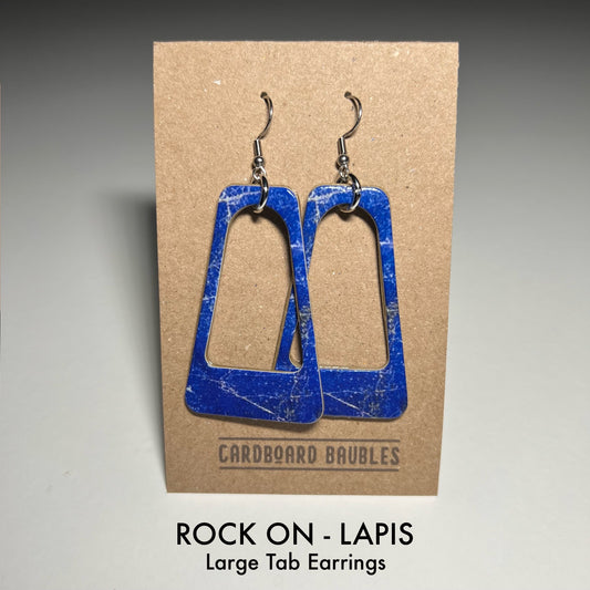 ROCK ON - LAPIS - Tab Cardboard Baubles Earrings