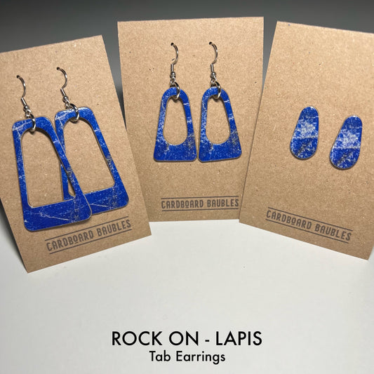 ROCK ON - LAPIS - Tab Cardboard Baubles Earrings