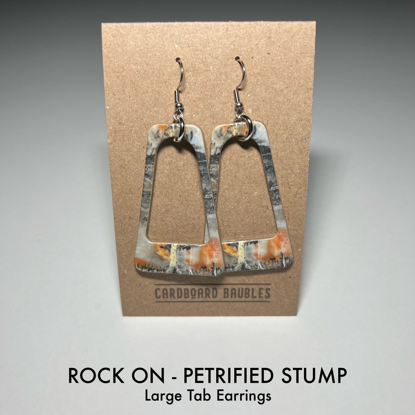 ROCK ON - PETRIFIED STUMP - Tab Cardboard Baubles Earrings