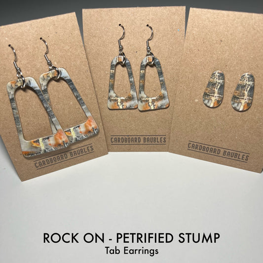 ROCK ON - PETRIFIED STUMP - Tab Cardboard Baubles Earrings