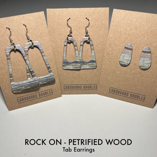 ROCK ON - PETRIFIED WOOD - Tab Cardboard Baubles Earrings