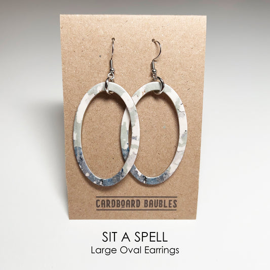 SIT A SPELL - Oval Cardboard Baubles Earrings