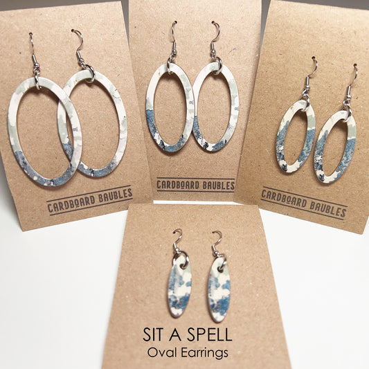 SIT A SPELL - Oval Cardboard Baubles Earrings