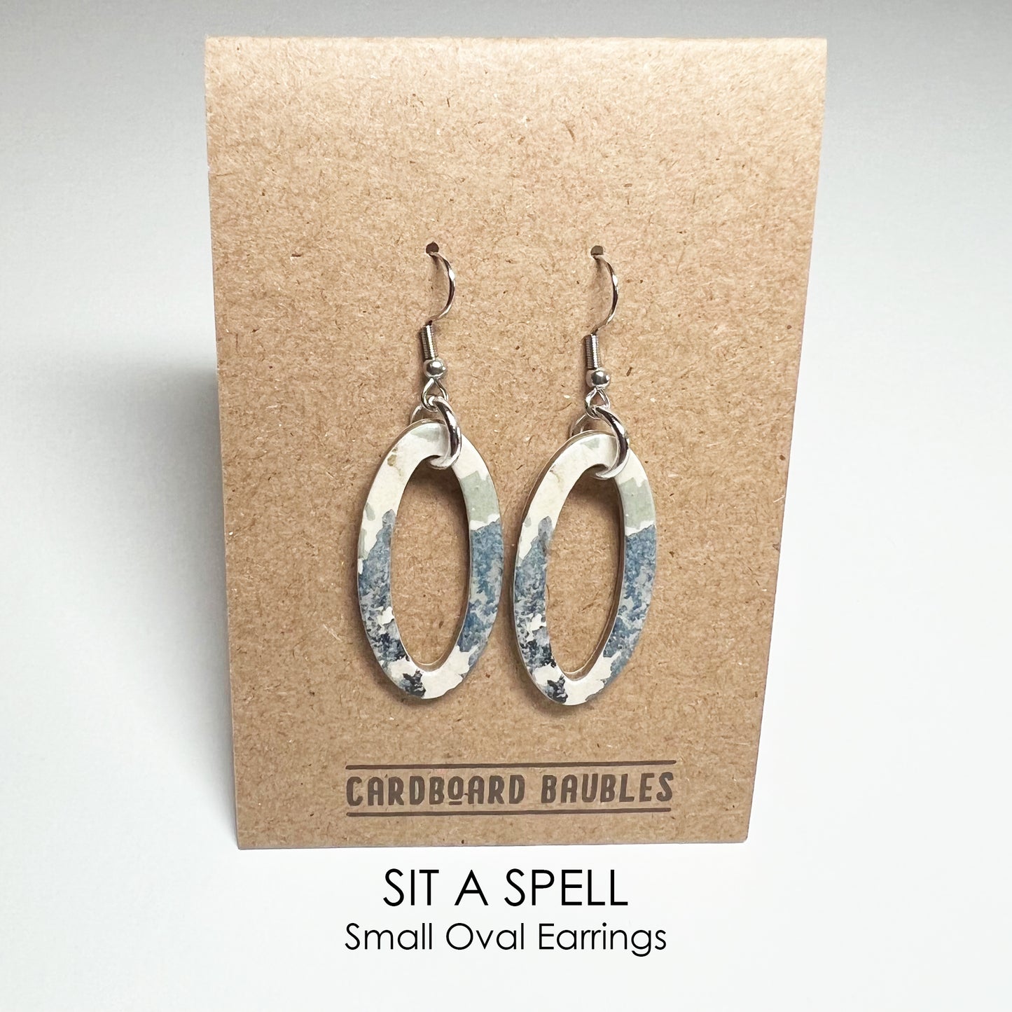 SIT A SPELL - Oval Cardboard Baubles Earrings