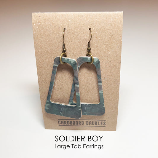 SOLDIER BOY - Tab Cardboard Baubles Earrings