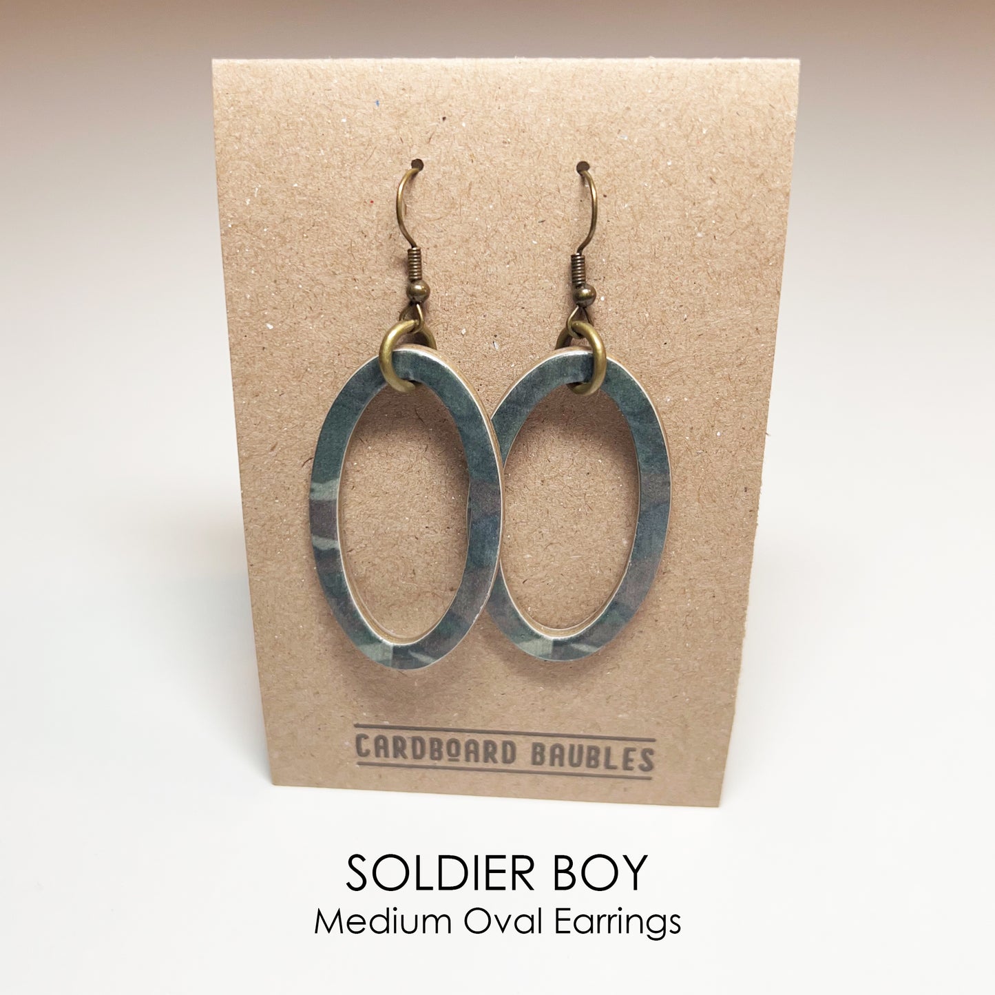SOLDIER BOY - Oval Cardboard Baubles Earrings