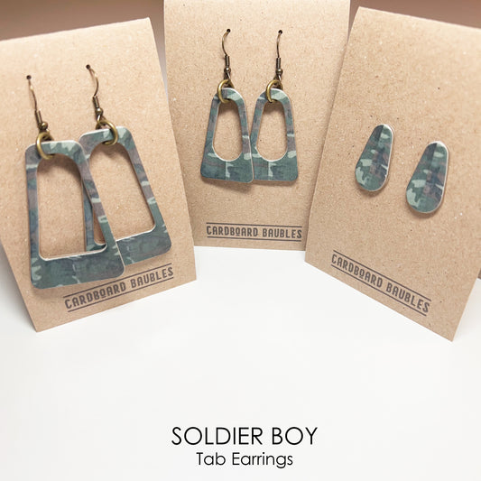 SOLDIER BOY - Tab Cardboard Baubles Earrings