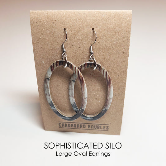 SOPHISTICATED SILO - Oval Cardboard Baubles Earrings