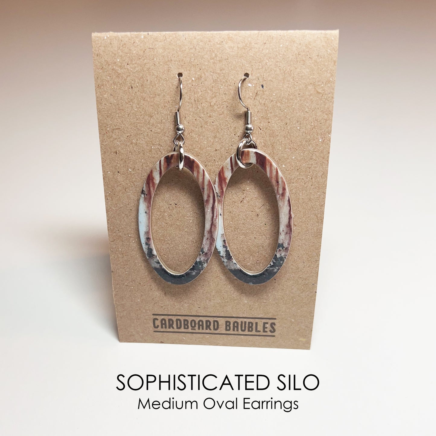SOPHISTICATED SILO - Oval Cardboard Baubles Earrings